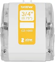 Brother Genuine CZ-1003 Continuous Length ¾” (0.75”) 19 mm Wide x 16.4 ft. (5 m) Long Label roll Featuring Zero Ink Technology, CZ1003