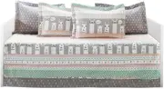 Lush Decor Pink-and-Turquoise Llama Striped Daybed, Pink & Turquoise