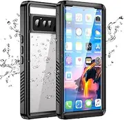 Pixel 6 Pro Waterproof Case with Built-in Screen Protector Dustproof Shockproof Drop Proof Heavy Duty Phone Case, Rugged Full Body Underwater Protective Cover for Google Pixel 6 Pro - Black