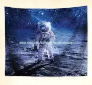 Astronaut moon walking wall hanging tapestry home decor fabric