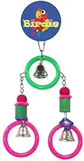 Birdie 3 Plastic Rings with Blocks Bird Toy