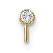 14k Yellow Gold 22 Gauge 2.5mm CZ Nose Stud BD100