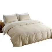 Cream Luxury Quilt Doona Duvet Cover And Pillowcases Set Reversible Bedding Set