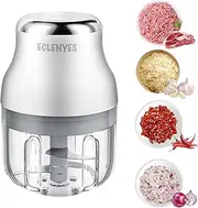 Garlic Chopper, Mini Food Processor, USB Rechargeable Mini Chopper, Powerful Garlic Crusher, Blender to Vegetable, Wireless Vegetable Chopper for Ginger, Chili, Fruit, Meat, etc（250ML）