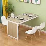 Floating Wall Mounted Table with Hidden Folding Design Walnut Finish Multifunctional Convertible Computer Desk/Workbench with Accessories (Walnut + White 90x60x75cm)