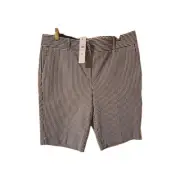 Ann Taylor Women Pinstriped Devin Our Straightest Fit City Chino Shorts Size 10