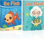Card Games,Go Fish,Old Maid Card Game for Kids Toddler,2 Decks of Classic Fun Ca