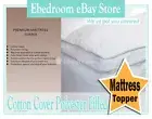 King/Queen/Double/Single Size Premium Fitted Mattress Topper Pure Cotton Cover