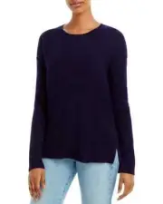 AQUA Cashmere High Low Cashmere Sweater - 100% Exclusive in Peacoat, M.