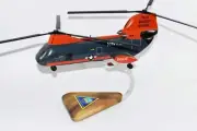 NAS Whidbey Island SAR CH-46d Model, 1/38 (14") Scale, Mahogany, Phrog, Navy