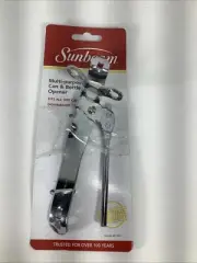 New~Sunbeam®️Multi-Purpose Manual Can & Bottle Opener Stainless Steel~Camping/RV