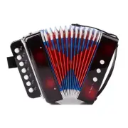 Portable 7 Key 2 Bass Accordion Piano Keyboard Beginner Practice Toy Black