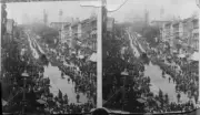 Crowds Lining State Street Funeral Procession American Politician - Old Photo