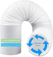 MEQHUO Portable Ac Hose, Portable Air Conditioner Hose Replacement, Universal Ac Exhaust Vent Hose, Diameter 5.9" Air Conditioner Exhaust Hose Length 79" Compatible with Delonghi & Lg(Anti-Clockwise)