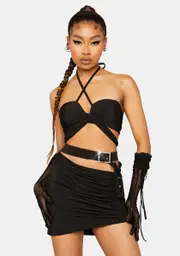 [Kiki Riki] Self Tie Crop Cami And Skirt Set