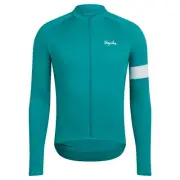 NEW Rapha Men's Cycling Core Long Sleeve Jersey XL RCC Turquoise White Racing