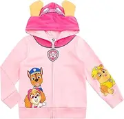 [PAW PATROL] Nickelodeon Girls Zip Up Fleece Hoodie with Ears for Toddlers