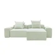 [James Lane] Riley Linen Oatmeal Modular Sofa - 2 Seater Chaise