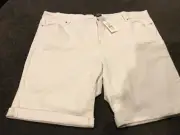 Autograph white denim shorts Size 26. BRAND NEW with tags. Roll ups. Stretchy