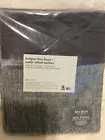 West Elm 1 Belgian Flax Linen Velvet Colorblock Curtain 48x84 Slate & Pewter