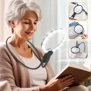 Magnifier with Light Hands Free for Reading, 5.1 Inch 6X Magnifying Glass for...