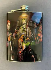 Horror Poker Game 8oz Stainless Steel Hip Flask Halloween