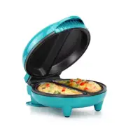4-Egg Teal and Stainless Steel 2-Section Omelets Maker
