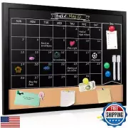 Board2by Monthly Chalkboard Calendar and Cork Board for Wall, 18" x 24" Magne