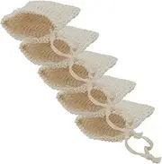 [ARTSEWPLY] 5Pcs Cotton Linen Soap Pouches with Drawstring Exfoliating Mesh Bags for Bar Soap for Bath Shower Use Keeps Soap Clean and Enhances Foaming Experience