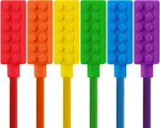 6 Packs Sensory Chew Pencil Toppers for Sensory Kids, Boys and Girls, Chewable