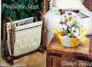 Macrame Magazine Rack Easter Basket Patterns Fibers 'N' Frames #913 Craft Book