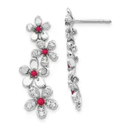 14k White Gold Real Diamond u0026 Ruby Earrings