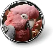 [FZMVSQH] Grey Rose-Breasted Cockatoo Printed Round Button Pin Badges Metal Pinback Buttons 1 Inch Pins for Hat Shirt Clothing Bags Decoration, Circular, Aluminum, Circular, Aluminum