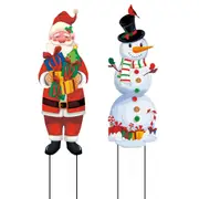 Christmas Stake Lights Santa Claus Snowman LED Decorative Light for Yard Pathway-Style 4
