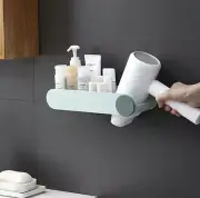 Hair Dryer Holder Wall Mounted Storage Rack Storage Bracket Bathroom Shelf Green