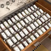 Yakaly Clear Acrylic Spice Drawer Organizer, Expandable 13" to 26" - 4 Tier 2 Sets(8 Pieces) In Drawer Seasoning Jars Insert, Drawer Spice Rack for Kitchen Cabinet Drawer/Countertop