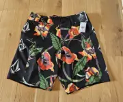 VOLCOM Men's 29 Board Shorts Iconic Floral Mod 19" Black Mod Tech