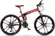 Foldable Mountainbike 24/26 Inches Mountain Bicycle Men's Adjustable Seat High-Carbon Steel Hardtail Mountain Bike,24-Stage Shift,26inches