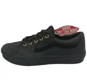 VANS Sk8 Low, Leather, Mens US Size 7 / Womens 8.5, Black w/ Gold | VN0A4UUKL3A