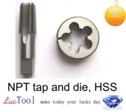 1-11 1/2 NPT Pipe Tap and Die Set, NPT Tap and Round Adjustable Split Die HSS