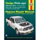 Haynes Dodge Pick-Ups 2009 Thru 2016 Repair Manual: 2WD & 4WD - V6 and V8 Gasoline Engines - Cummins Turbo-Diesel Engine; Dodge
