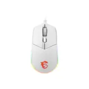 O-MSI Clutch GM11 White Gaming Mouse - 5000 DPI Optical Sensor, Symmetrical