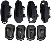 Exterior Interior Door Handle Compatible for Toyota Corolla Geo Prizm 1993-1997(Kit 010 Dark Gray)