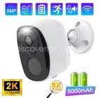 5MP 2K Wireless WIFI Outdoor Home CCTV Security Camera Battery Solar Powered Cam