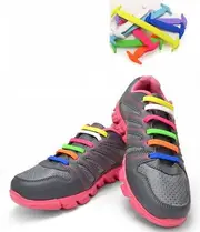 Rainbow - No Tie Shoe Laces - Silicon Eyelet Anchor - 16 Straps Adult - Free Post