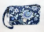 New VERA BRADLEY Turnlock Crossbody Bag Tropics Tapestry Blue Floral 24772-P72