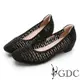 GDC-簍空水鑽派對風幾何方頭內增包鞋-黑色