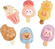 Aanxufa 40 Pcs Ice Cream Slime Charms Mixed Set, Flatback Resin Bulk Ornament for DIY Crafting Making Ornament Scrapbooking, Resin