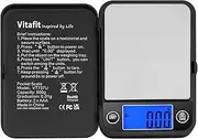 Vitafit 500g Digital Pocket Scale,High Accuracy Assured by Scale Professional Factory Since 2001, Gram Scale 0.01g for Multifunction: Lab,Food, Kitchen,Coffee,Jewelry; Black