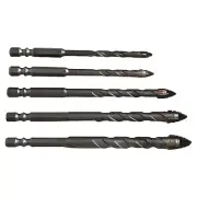 5pcs Four-Flute Eccentric Drill Drilling Glass Tile Punching Triangle Drill bit